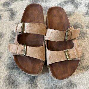 Platform Sandals with Double Buckle